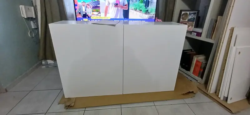 Mueble de almacenamiento blanco con puertas 120x75 - 2