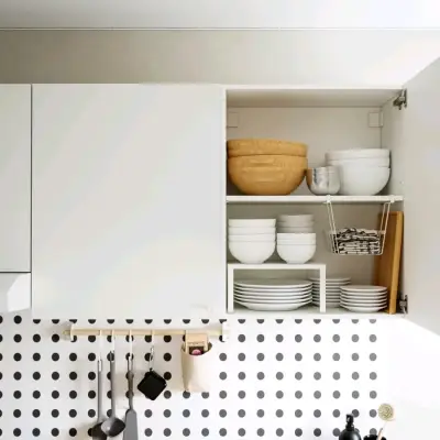 Mueble de almacenamiento blanco con puertas 120x75 - miniatura 4