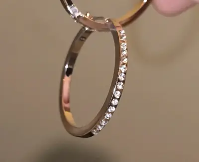 Aros de oro rosa con circonitas - miniatura 2