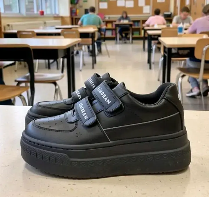 Zapatillas negras con plataforma y velcro
