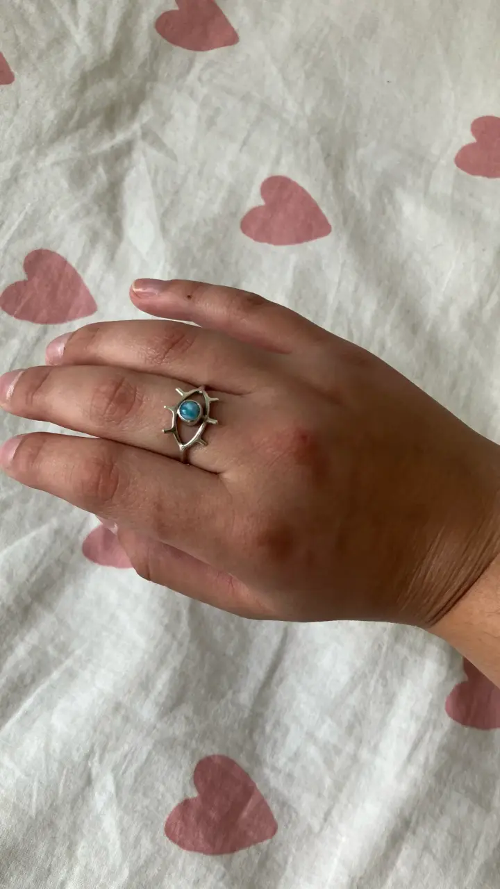 Anillo de plata con piedra azul - 2