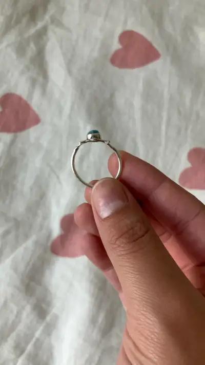 Anillo de plata con piedra azul - miniatura 3
