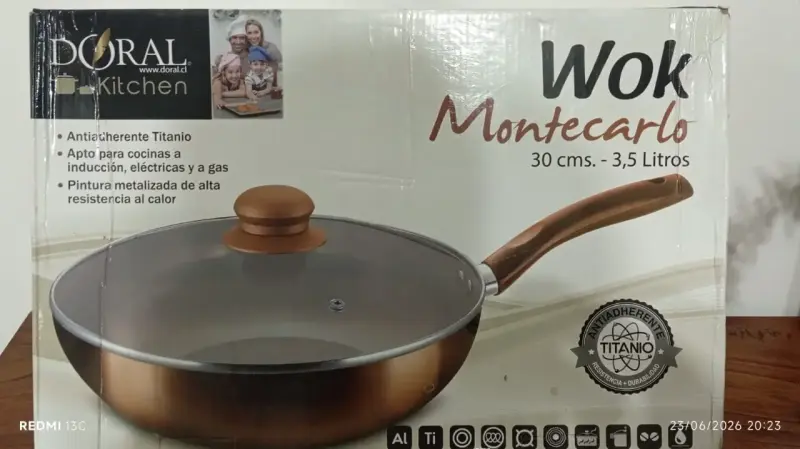 Wok Doral Kitchen Montecarlo 30 cm Antiadherente - 1