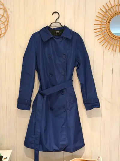 Abrigo trench azul marino para mujer latam - miniatura 4