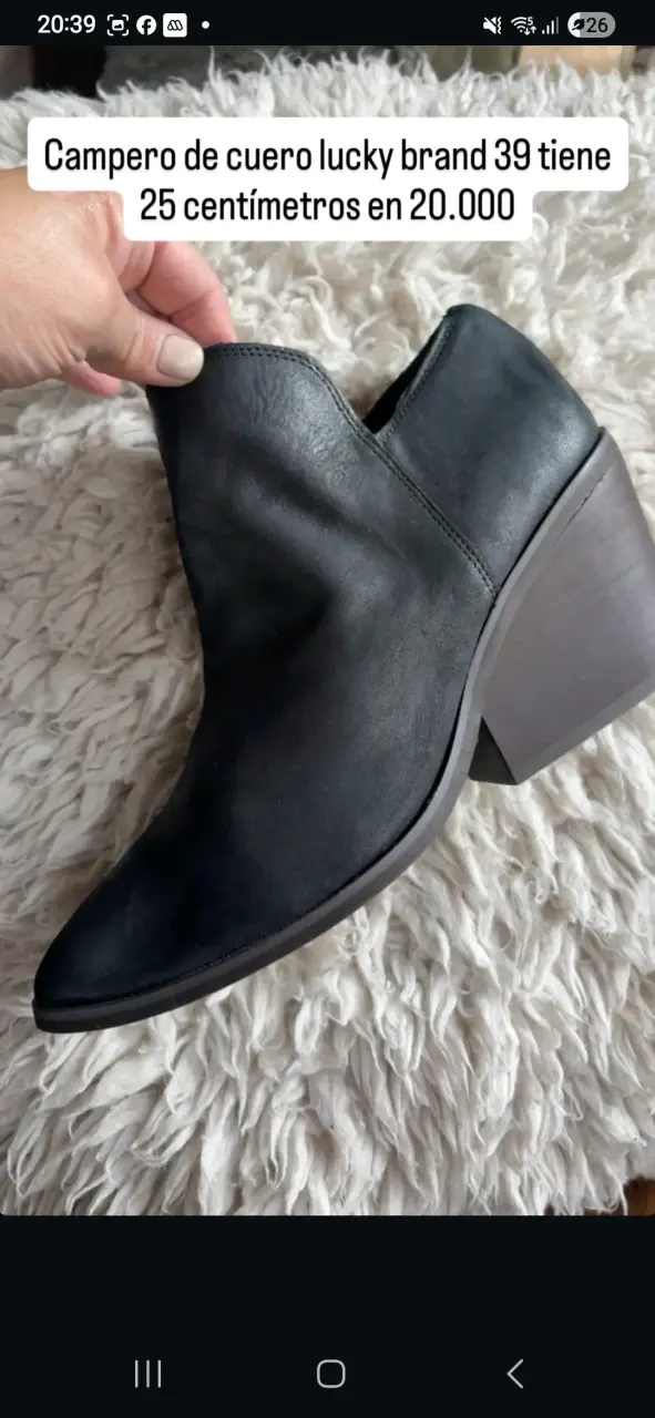 Botines de cuero negro Lucky Brand talla 39
