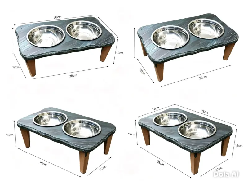 Comedero elevado doble para mascotas de acero inoxidable - 1