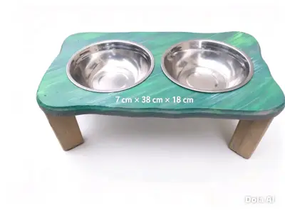 Comedero elevado doble para mascotas de acero inoxidable - miniatura 3