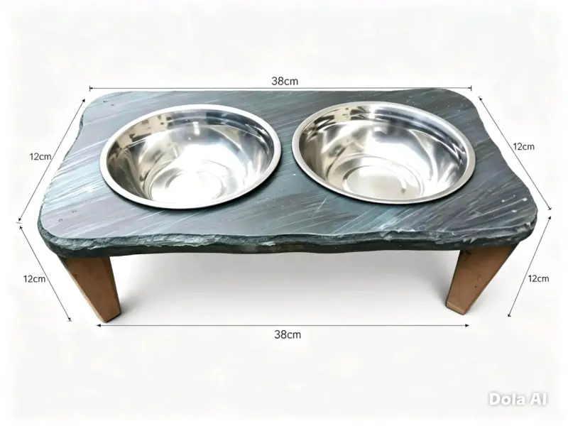 Comedero elevado doble para mascotas de acero inoxidable - 4