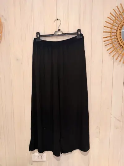 Pantalones palazzo negros para mujer - miniatura 2