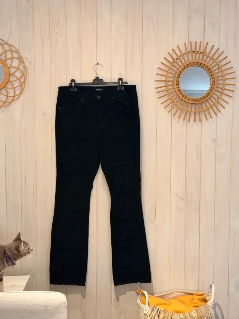 Pantalones negros fashionova con diseño endesgas - 4