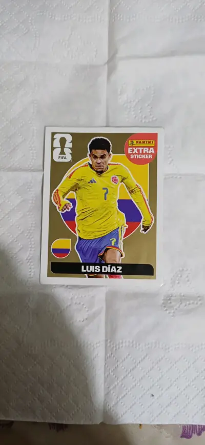 Lámina Panini FIFA Extra Sticker Luis Díaz dorado - miniatura 2