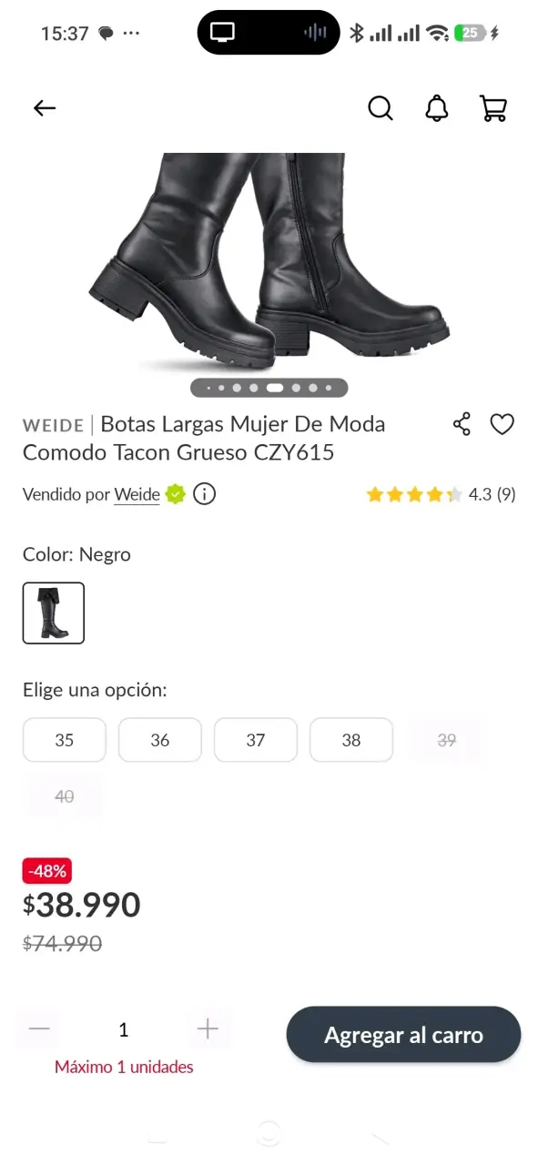 Botas largas de cuero marrón Weide - 5