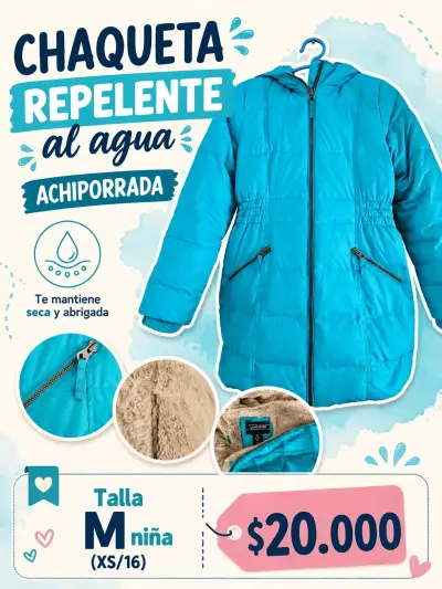 Chaqueta Repelente al Agua para Niña Talla M - miniatura 1