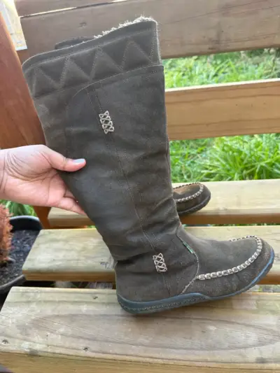 Botas de gamuza marrón con forro cálido - miniatura 2