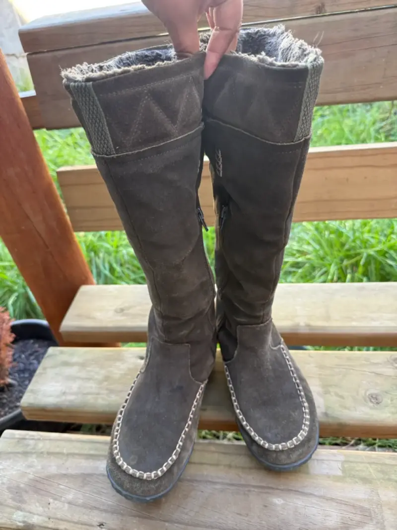Botas de gamuza marrón con forro cálido - 3