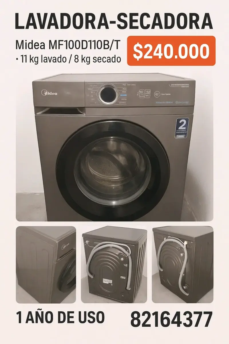 Lavadora-Secadora Midea 11kg/8kg en excelente estado - 2