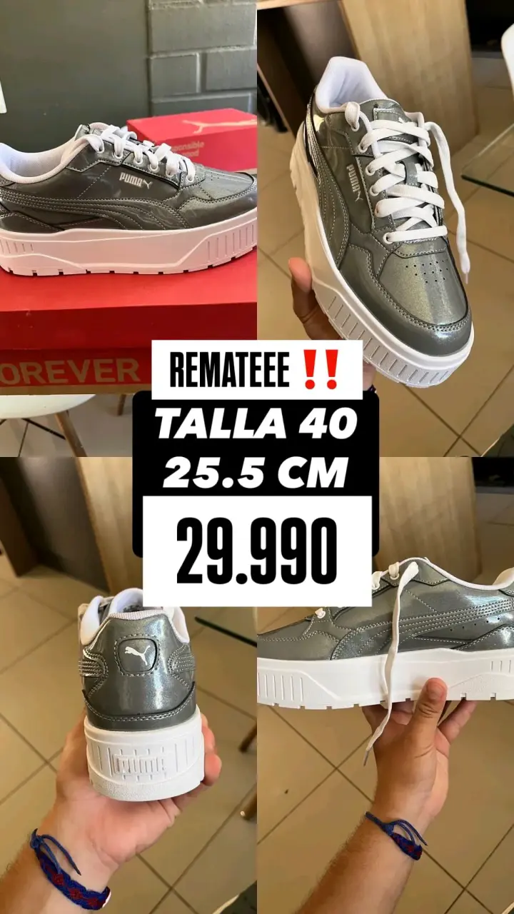 Zapatillas Puma plateadas talla 40