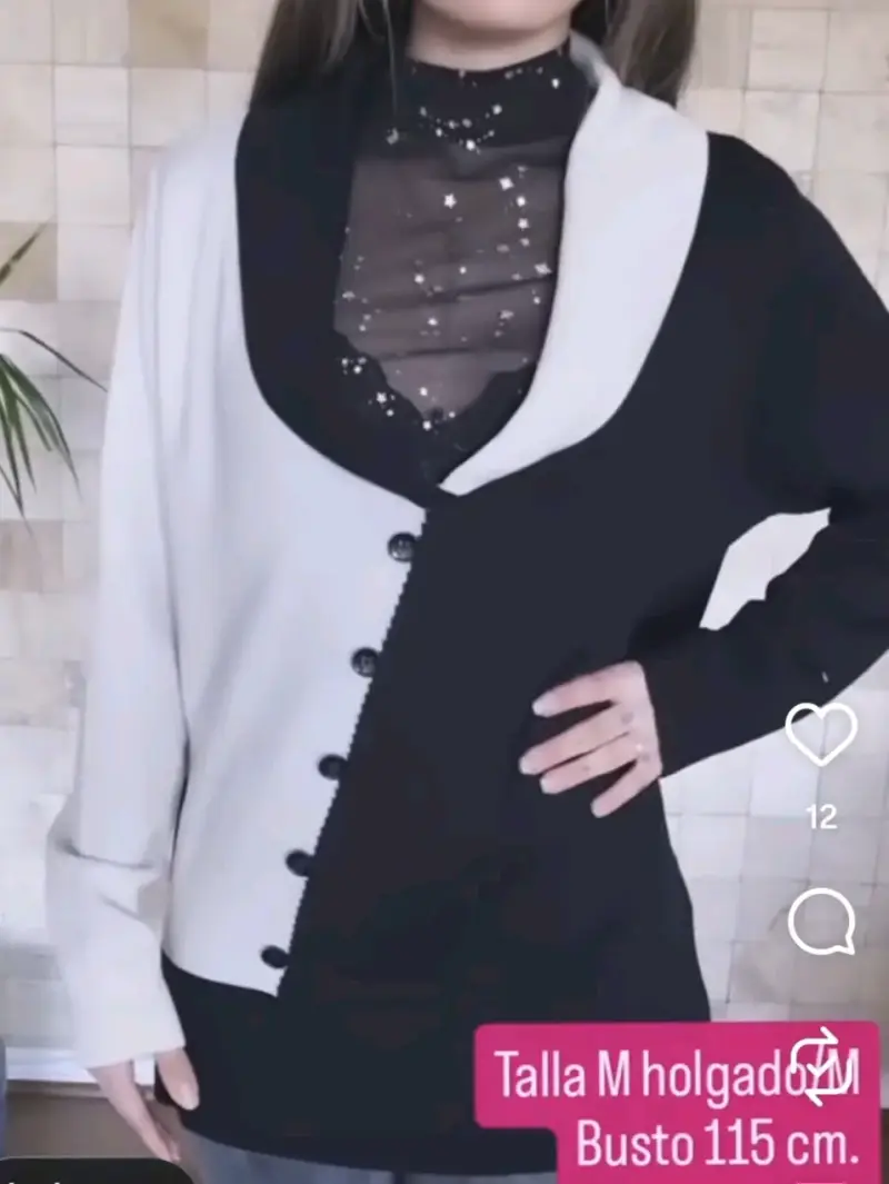 Sweater bicolor elegante talla M