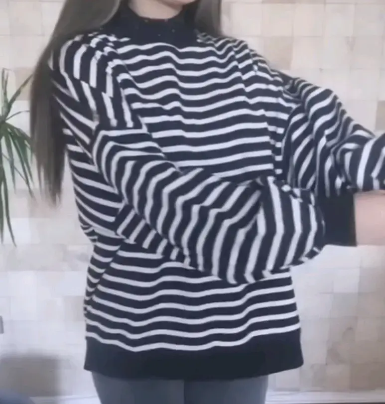 Poleron de rayas blanco y negro para mujer