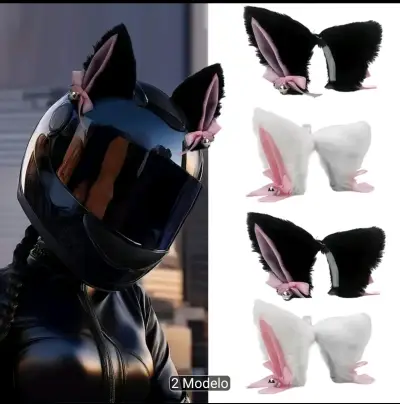 Orejas de gato para casco de motocicleta - miniatura 1