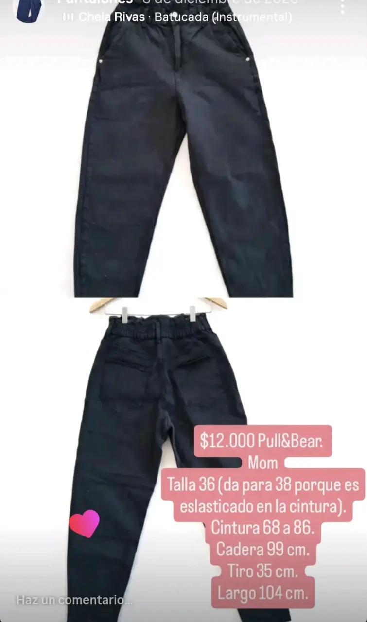 Pantalones Mom Pull&Bear Talla 36