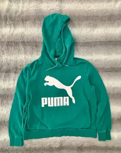Polerón con capucha verde Puma para mujer - miniatura 1