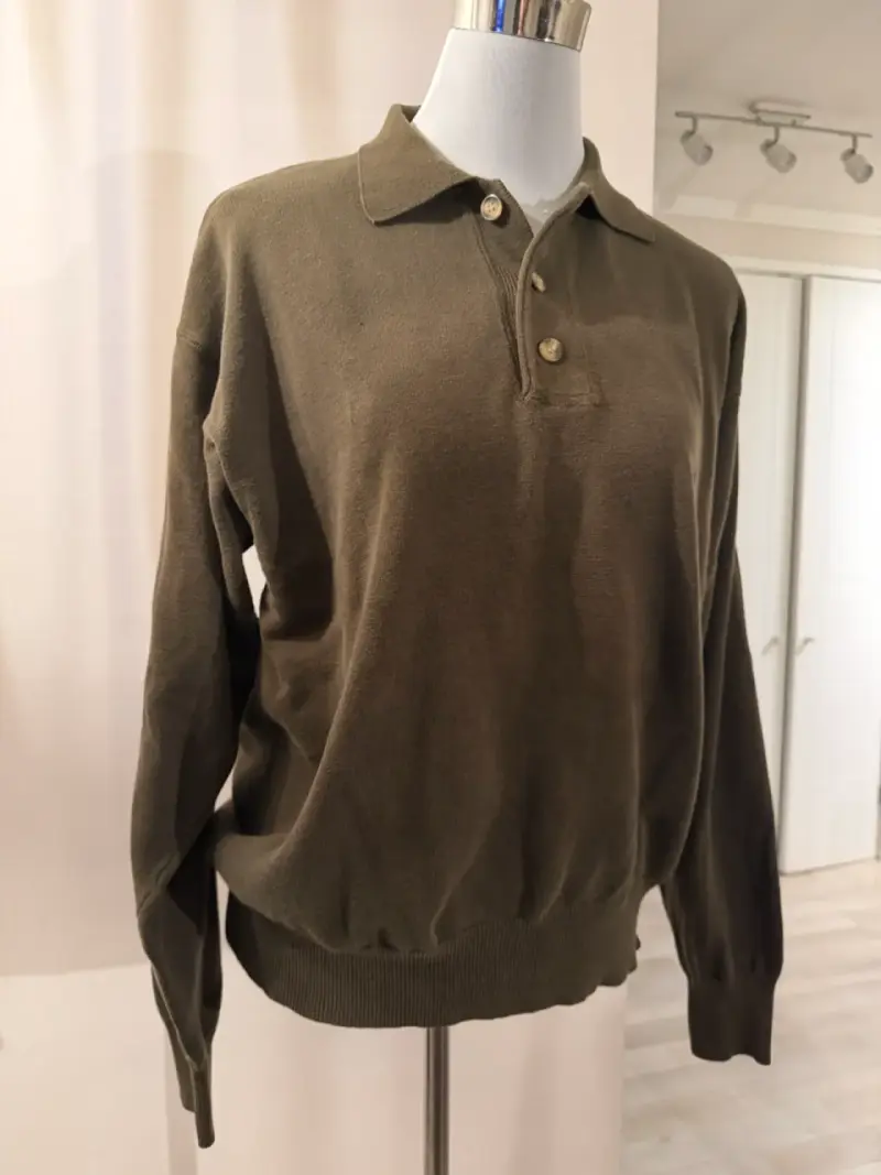 Poleron unisex talla L oliva - 3