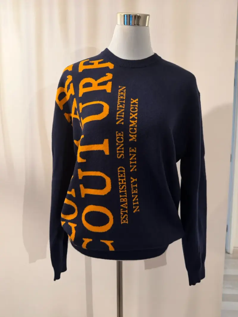 Suéter azul con diseño Couture XL - 1