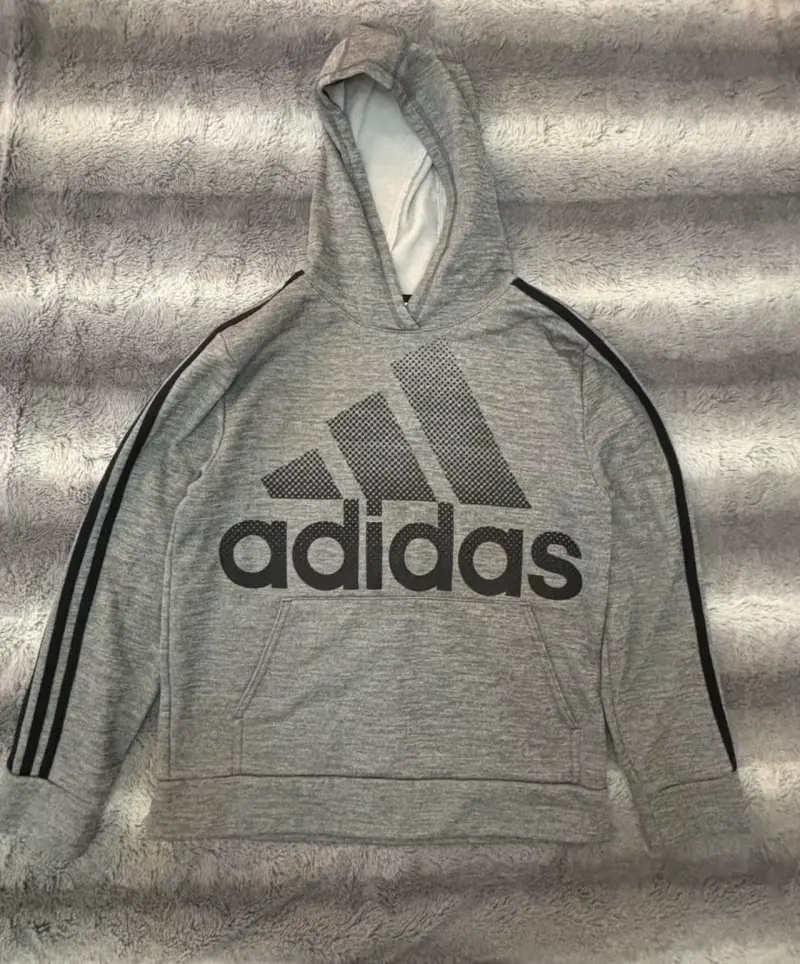 Polerón con capucha gris Adidas para niño - 1