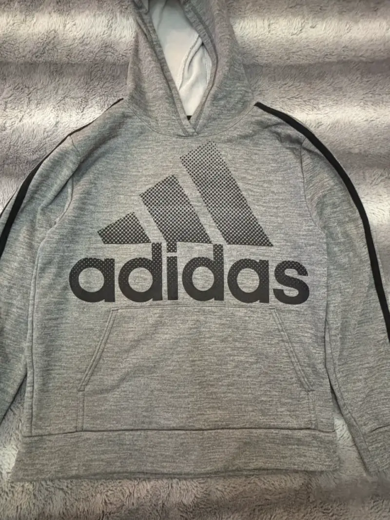 Polerón con capucha gris Adidas para niño - 2