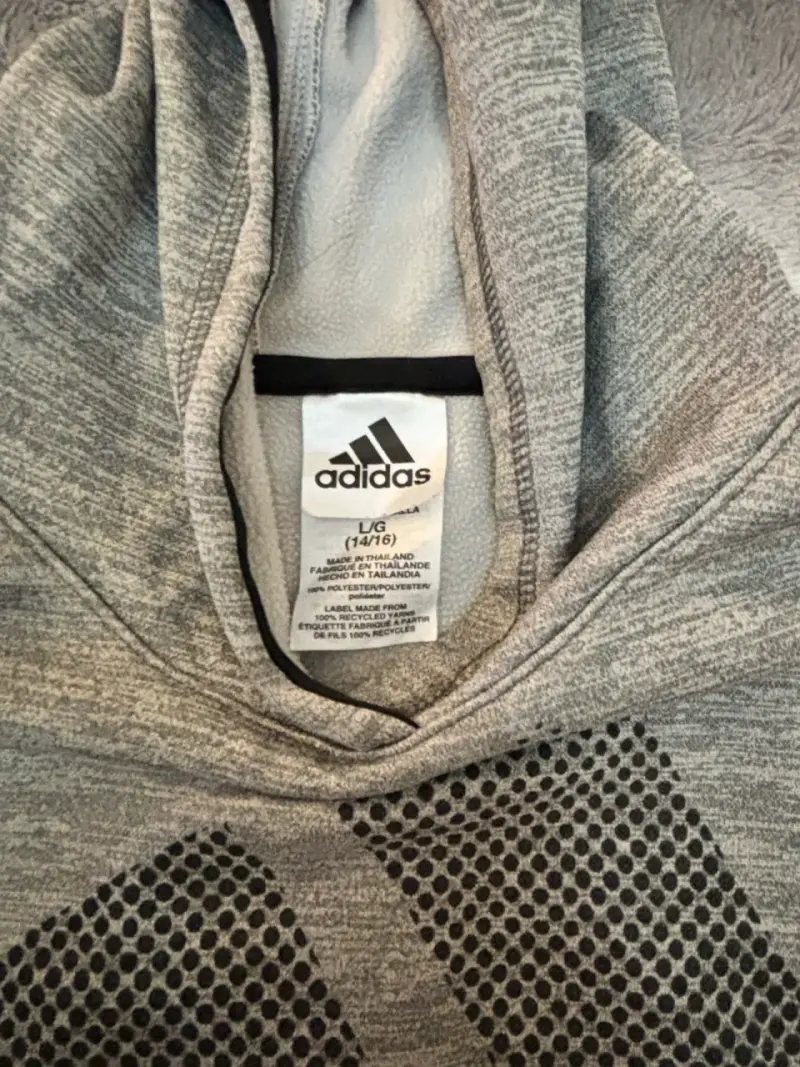 Polerón con capucha gris Adidas para niño - 3