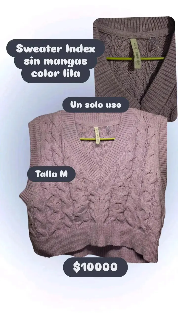 Chaleco sin mangas lila Index talla M