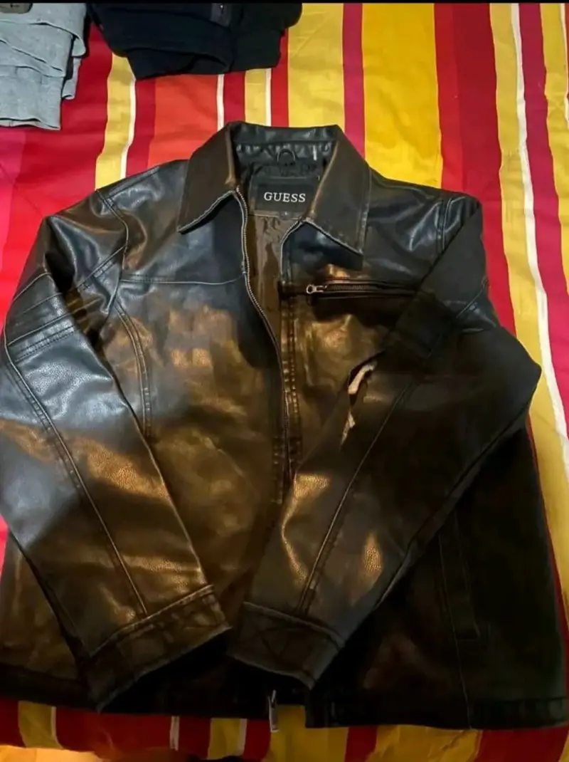 Chaqueta de cuero negra Guess para hombre - 1