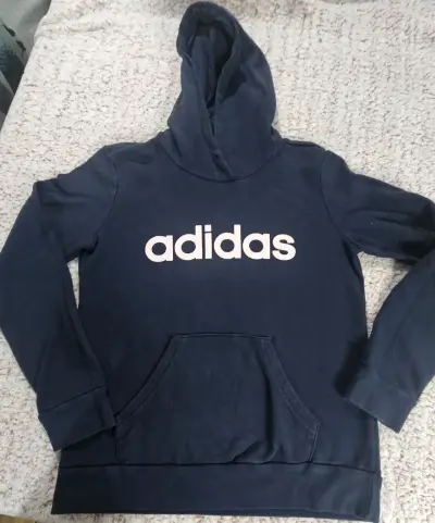 Polerón con capucha Adidas azul marino - miniatura 2