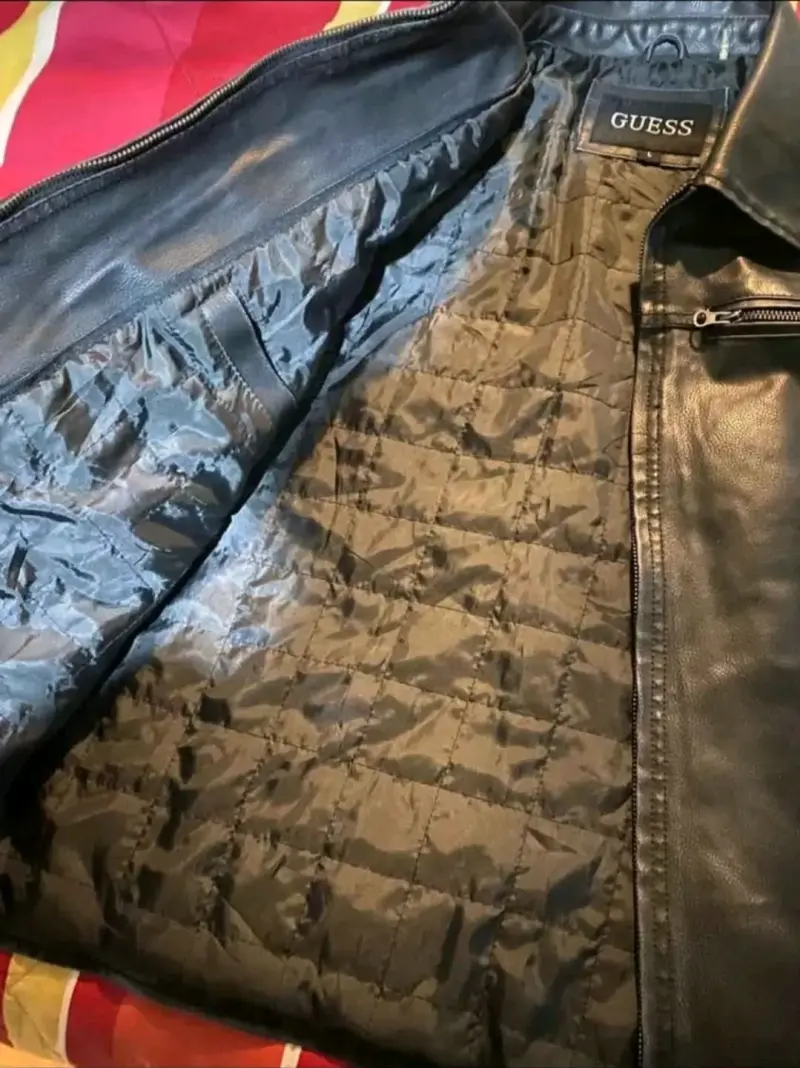 Chaqueta de cuero negra Guess para hombre - 3