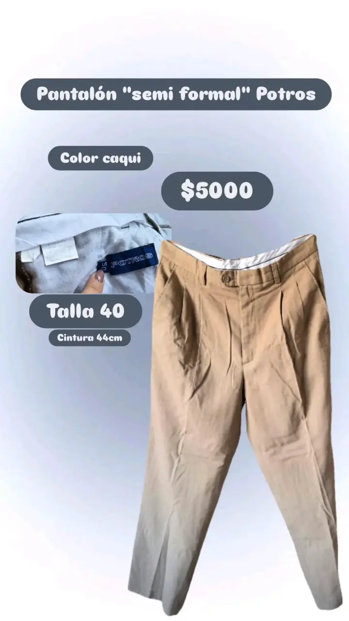 Pantalón semi formal caqui Potros talla 40