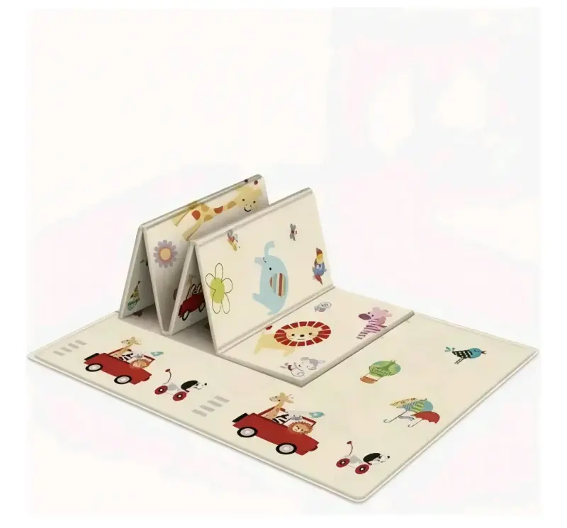 Alfombra de juego infantil plegable con diseño de animales - 1