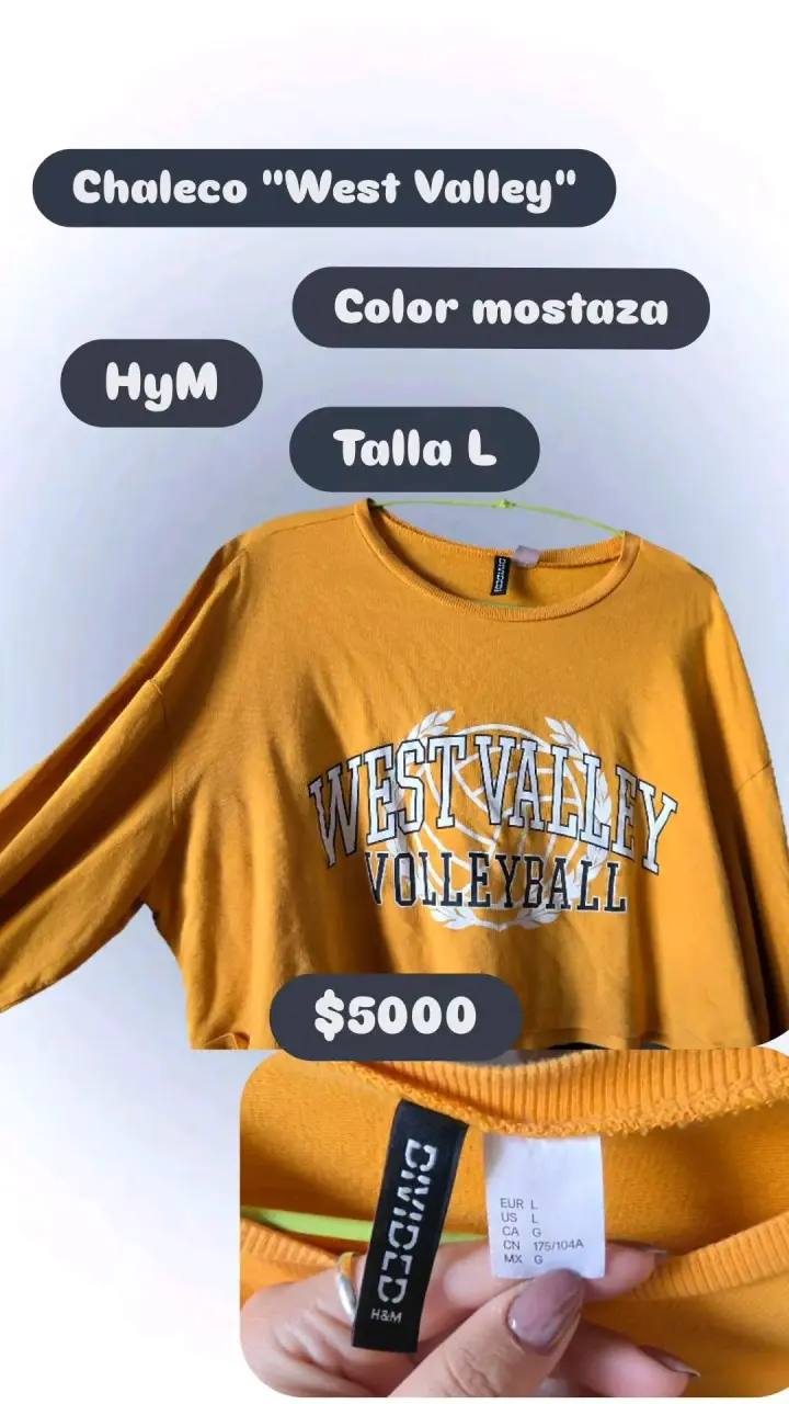 Chaleco mostaza West Valley H&M talla L
