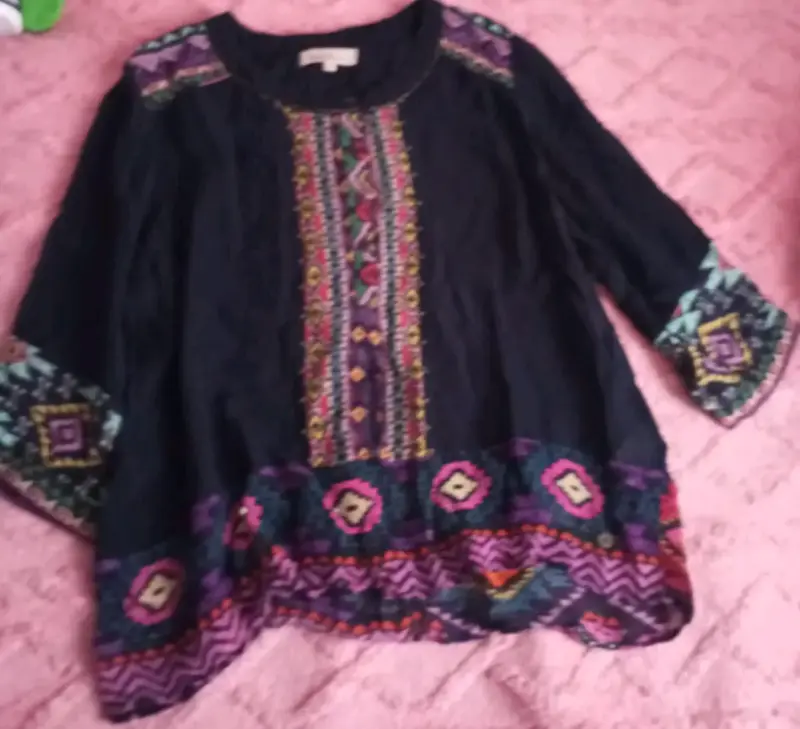 Blusa bohemia bordada para mujer