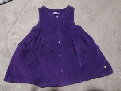 Vestido morado de pana para niña Pilin - miniatura 1