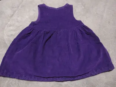 Vestido morado de pana para niña Pilin - miniatura 2