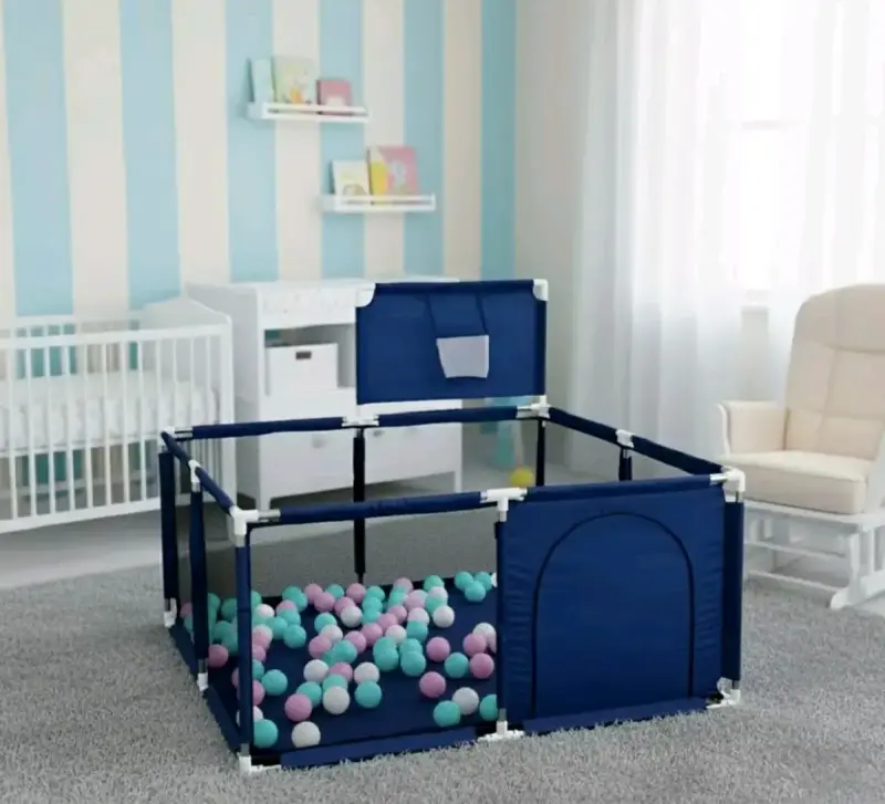 Corral de Juegos para Niños Rosa y azul con Puerta - 4