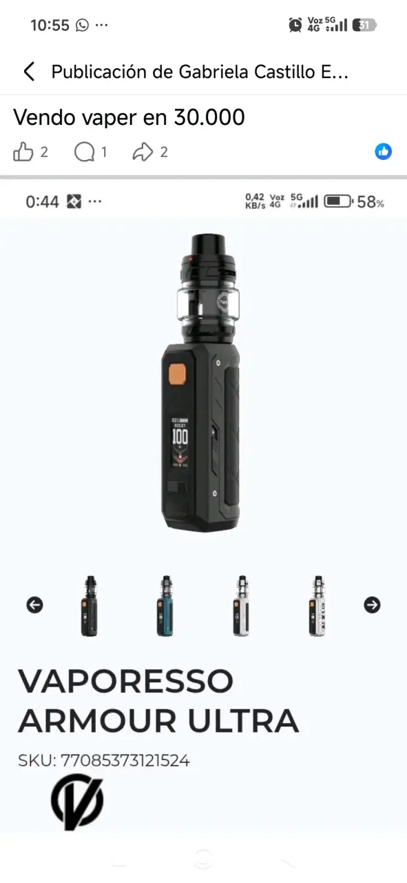 Vaporizador Vaporesso Armour Ultra 100W - 1