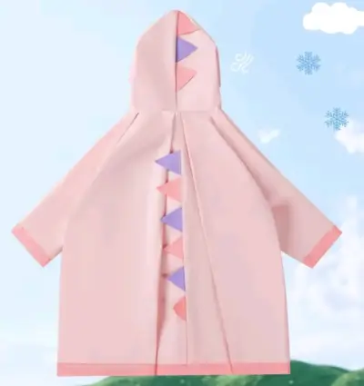 Impermeable infantil diseño dinosaurio rosa/celest - miniatura 3