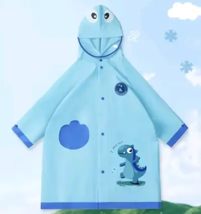 Impermeable infantil diseño dinosaurio rosa/celest - miniatura 5