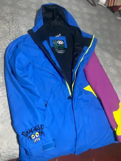 Chaqueta de esquí azul con diseño gráfico 686 - miniatura 1