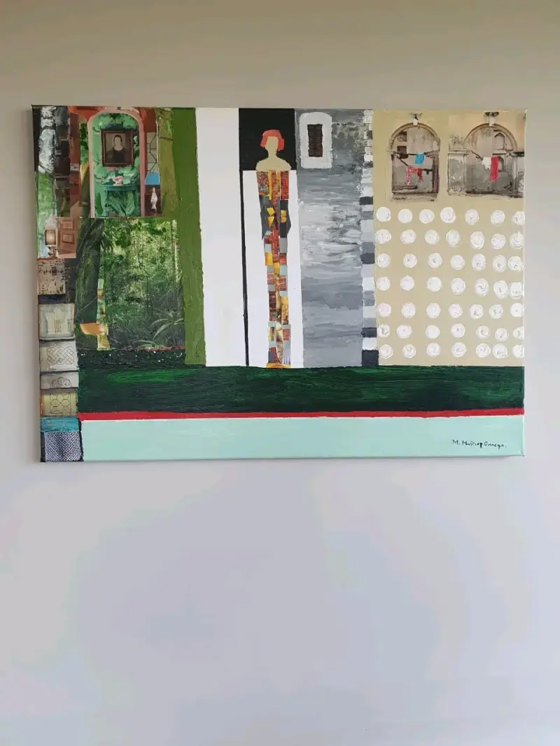 Cuadro acrílico con técnica mixta 70x50 cm