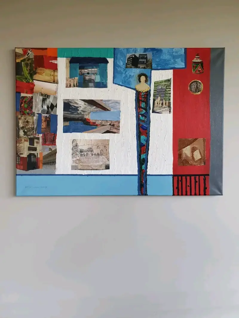 Cuadro acrílico con técnica mixta 70x50 cm