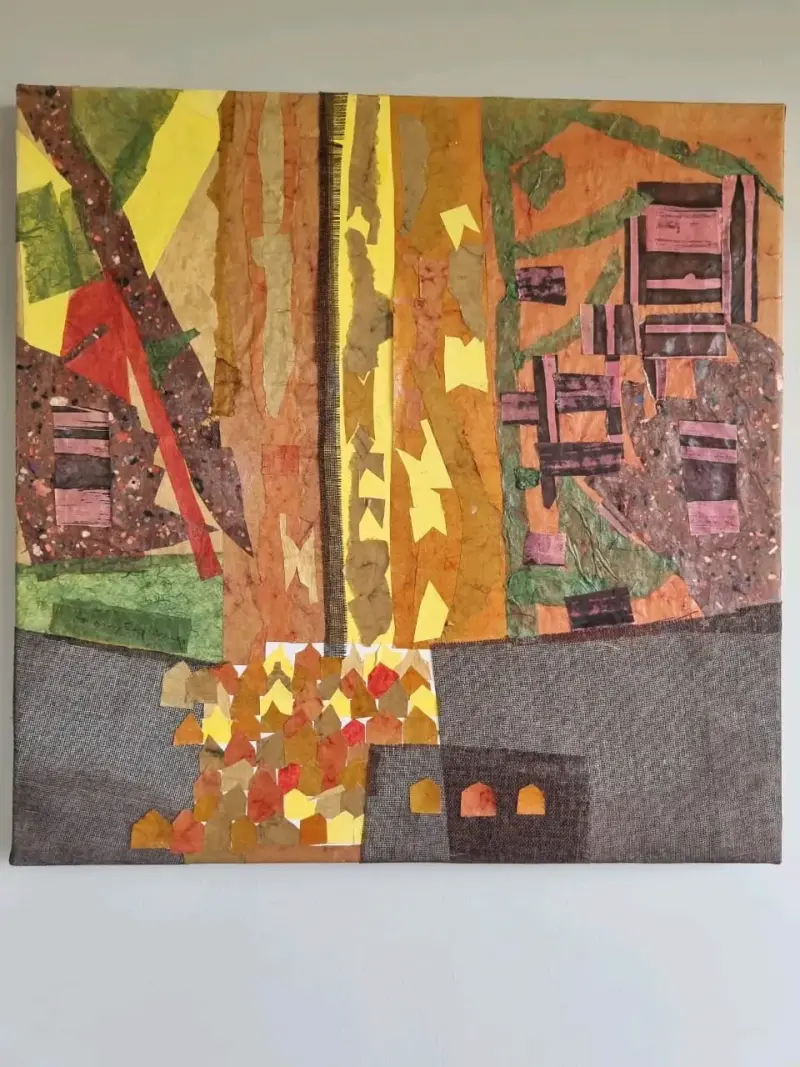 Cuadro acrílico con técnica mixta 60x60 cm