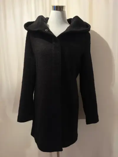 Abrigo negro con capucha para mujer only - miniatura 1